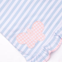 Float and Fly Applique Dress, Blue