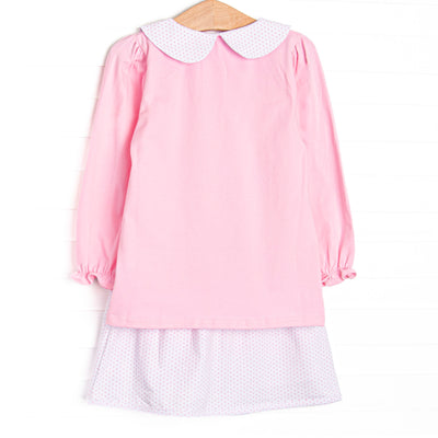 Bitty Dot Basic Skirt Set, Pink