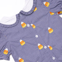 Candy Corn Embroidered Diaper Set, Navy