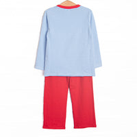 Fire Station Squad Applique Pant Set, Blue