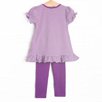 Touchdown Tails Applique Legging Set, Purple