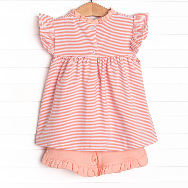 Grace Short Set, Peach Stripe