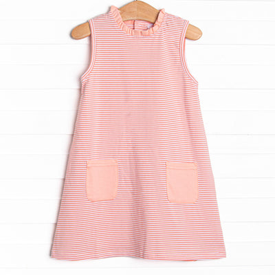 Grace Pocket Dress, Peach Stripe