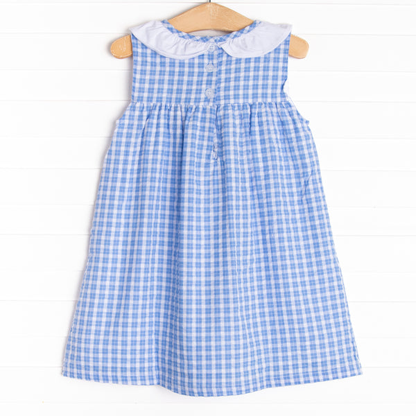 blue white plaid dress Girl's Picnic in size 12M Custom Teal Wedding Dress The fan BFCM-EXC Size:26/28