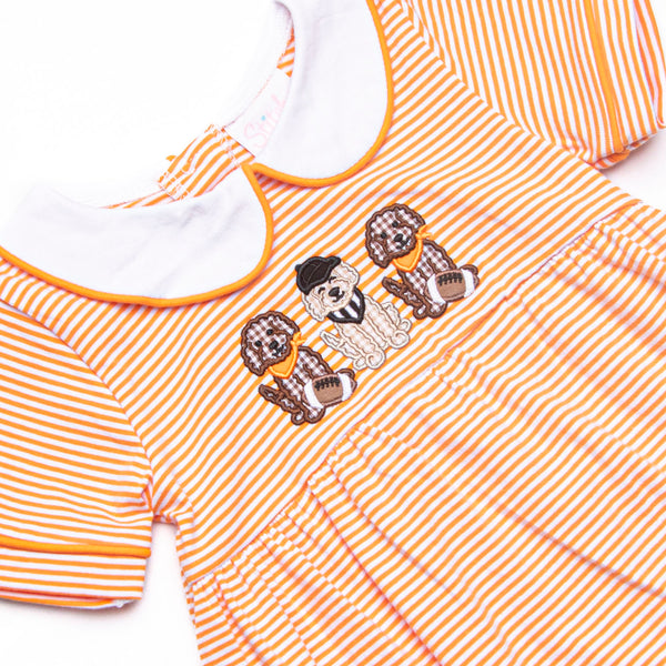 Touchdown Tails Applique Bubble, Orange