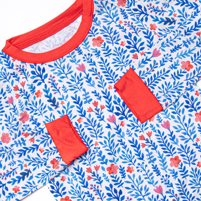 Freedom Fields Bamboo Pajama Set, Blue