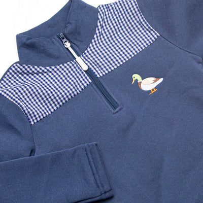 Sawyer Fleece Mallard Embroidered Pullover, Blue