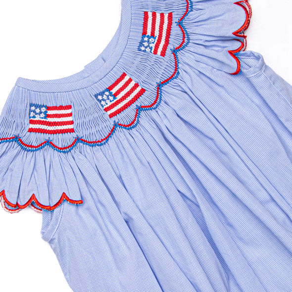 Prideful Banner Smocked Bubble, Blue