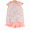 Taste of the Tropics Ruffle Short Set, Peach