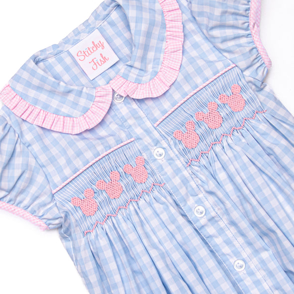 Memories Made Smocked Girl Bubble, Blue