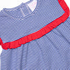 Bonnie Ruffle Short Set, Royal Blue Stripe