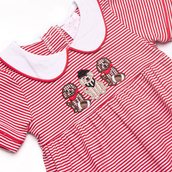 Touchdown Tails Applique Bubble, Red