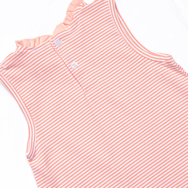 Grace Pocket Dress, Peach Stripe