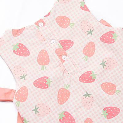 Pineberry Picnic Ruffle Short Set, Pink