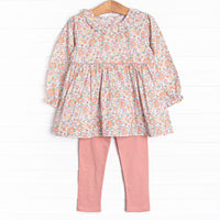 Autumn Blossom Legging Set, Pink