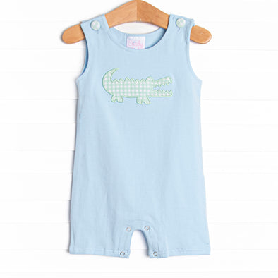 Crocodile Cutie Applique Jon Jon, Blue