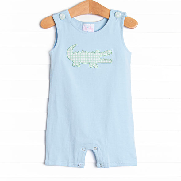 Crocodile Cutie Applique Jon Jon, Blue