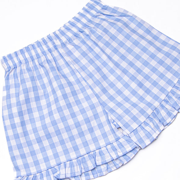In Route Applique Ruffle Short Set, Blue