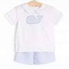 Ocean Blue Applique Short Set, Blue