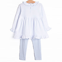 Creepy Critter Applique Legging Set, Blue