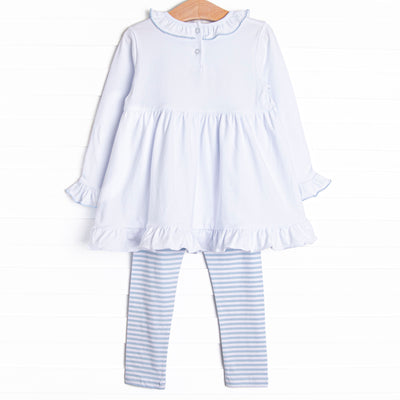 Creepy Critter Applique Legging Set, Blue