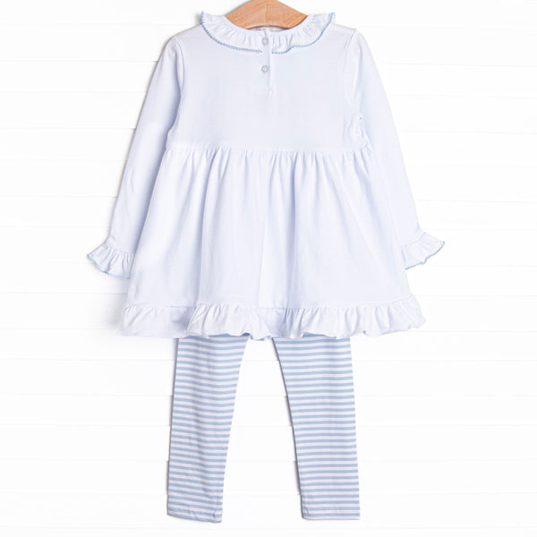 Creepy Critter Applique Legging Set, Blue