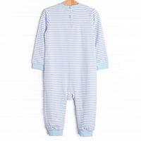 Creepy Critter Applique Romper, Blue
