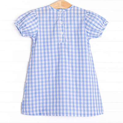 In Route Applique Dress, Blue