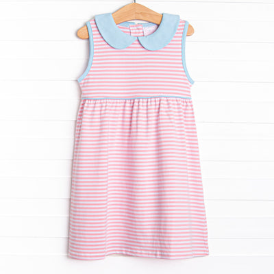 pink and blue striped dress Girl's Isabella Stripe in Blue/Pink Stripe size 24M FESTIVAL CLOTHES How to wear low 40” Length Style:9E701-D9GF 25D