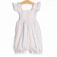 Garden Grace Bubble Romper, Blue