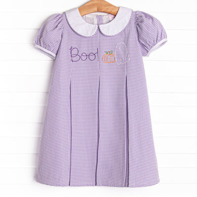 Boo! Embroidered Dress, Purple