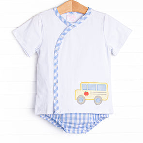 In Route Applique Diaper Set, Blue