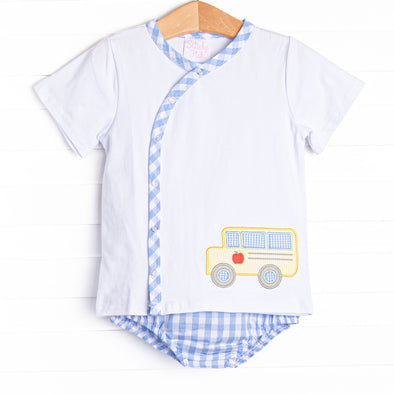 In Route Applique Diaper Set, Blue