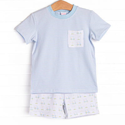 Country Club Cruisin' Short Set, Blue