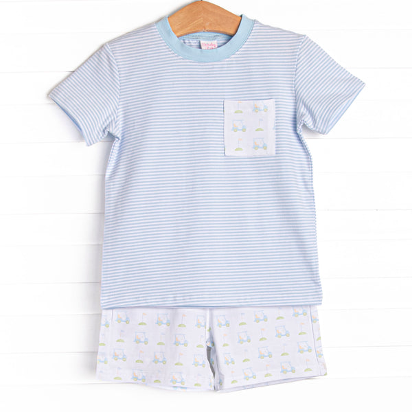 Country Club Cruisin' Short Set, Blue