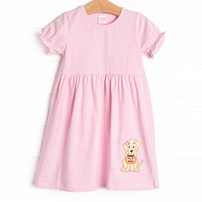 Trick or Treat Pal Applique Dress, Pink