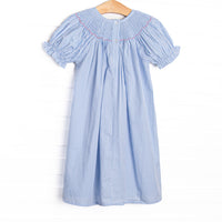 Sunny Day Picks Smocked Bishop Dress, Blue