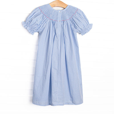 Sunny Day Picks Smocked Bishop Dress, Blue