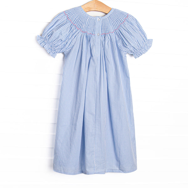 Sunny Day Picks Smocked Bishop Dress, Blue