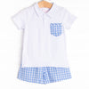 Picnic Plaid Short Set, Blue