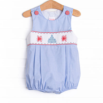 Firework Finale Smocked Bubble, Blue