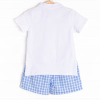Picnic Plaid Short Set, Blue