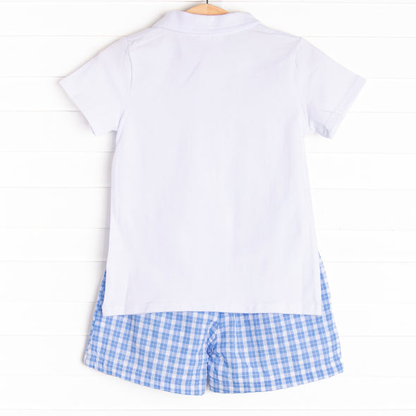 Picnic Plaid Short Set, Blue