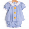 Jane Be Little Embroidered Bloomer Set, Blue