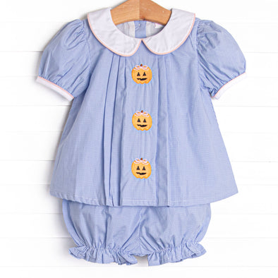 Jane Be Little Embroidered Bloomer Set, Blue