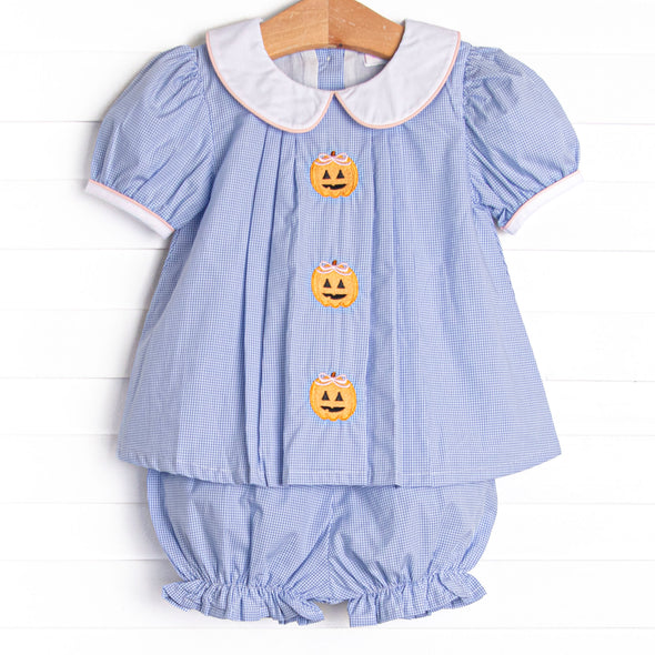 Jane Be Little Embroidered Bloomer Set, Blue