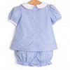 Jane Be Little Embroidered Bloomer Set, Blue