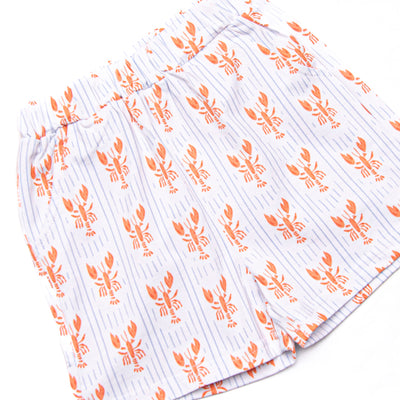 Coastal Catch Embroidered Short Set, Red