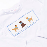 Golden Days Smocked Pant Set, Blue Gingham