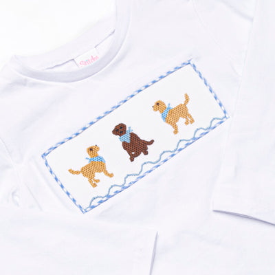 Golden Days Smocked Pant Set, Blue Gingham